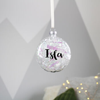 Personalised Filled Glass Bauble Christmas Decoration, 7 of 8