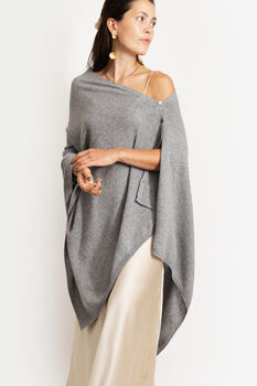 100% Pure Cashmere Poncho Wrap, 11 of 12