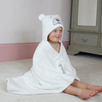 Personalised Hooded Baby Bath Towel Bear, 12 of 12
