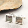 Dinosaur Coprolite Sterling Silver Cufflinks, thumbnail 3 of 5