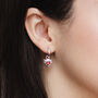 Sterling Silver Or Gold And Red Sacred Heart Earrings, thumbnail 4 of 7