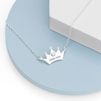 Personalised Kids Princess Crown Necklace, 2 of 12