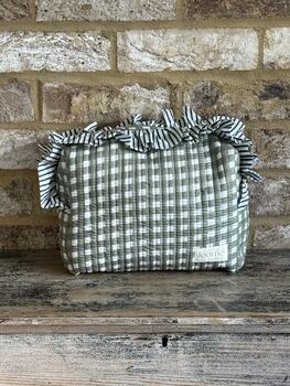 Hand Block Printed Ruffle Make Up Bag/Organiser, 2 of 5