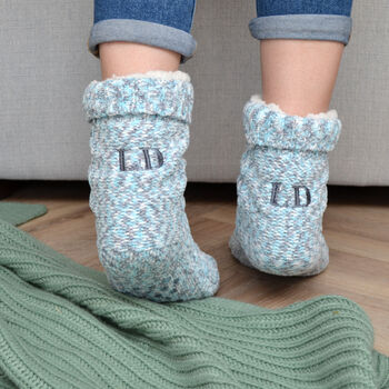 Embroidered Speckled Personalised Slipper Boots, 4 of 4
