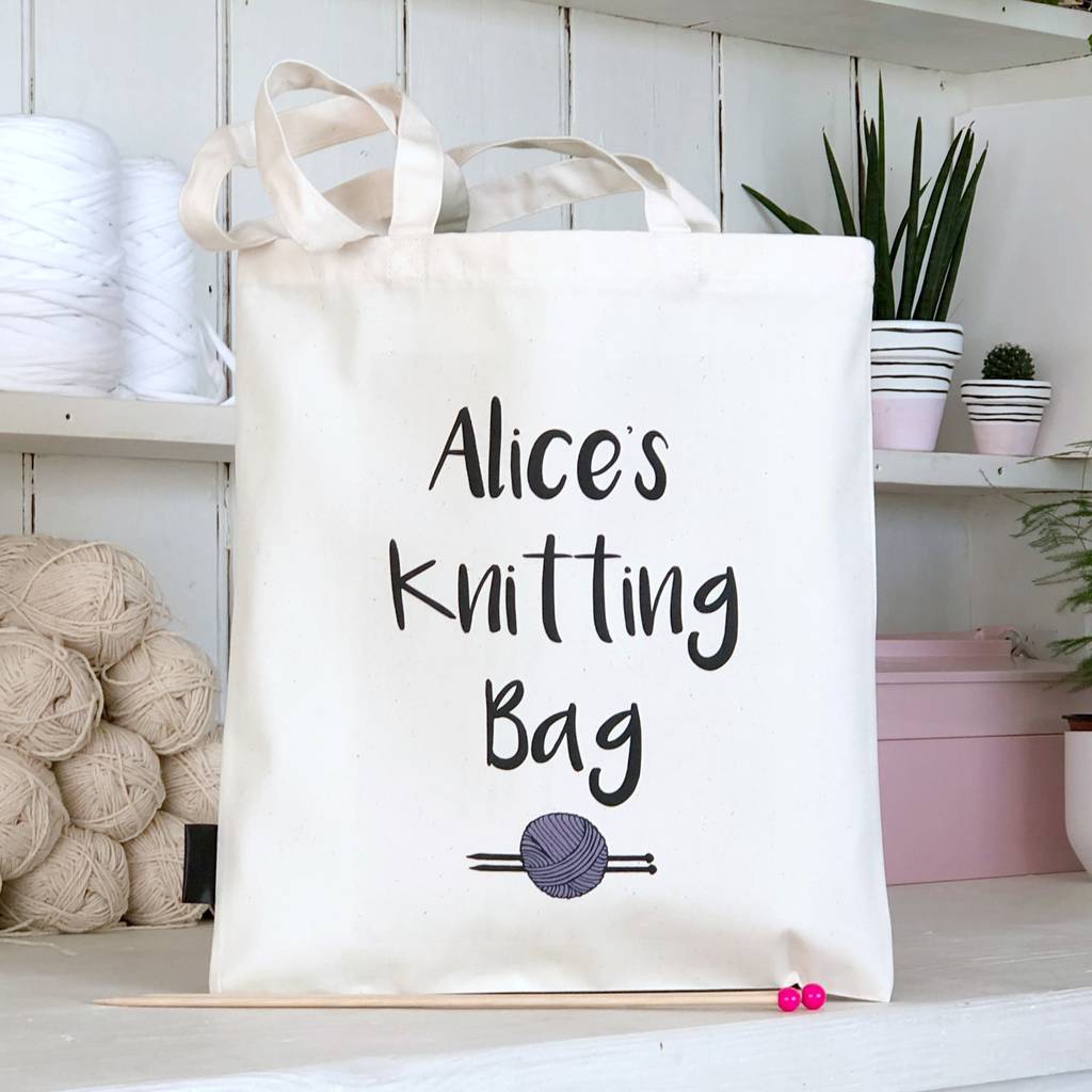 personalised knitting bag by kelly connor designs