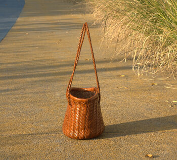 Hand Woven Genuine Leather Shopping Bucket Bag, 10 of 12