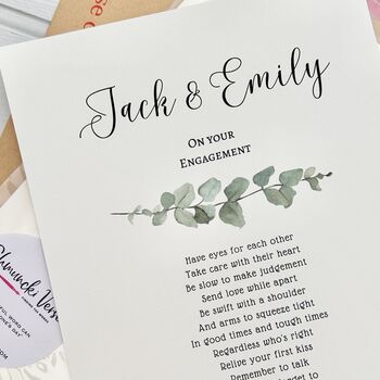 Personalised Engagement Poem Print For Couples | Heartfelt Verse On Engagement Gift, 3 of 6