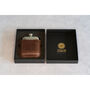 Brown Leather Cased Hip Flask 6oz In Silver / Copper, thumbnail 6 of 10