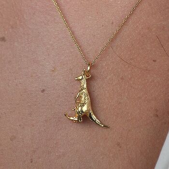 Kangaroo And Joey Necklace Gold Plated, 3 of 5