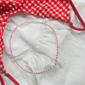 Delicate Pink Seed Bead Necklace, 2 of 5