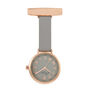 Rose Gold, Grey Roman Numeral Leather Fob Nurse Watch, thumbnail 2 of 3