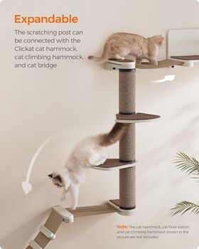 Cat Scratching Post Tall Wall Mounted Cat Scratcher, 4 of 8