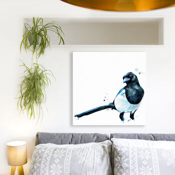 Inky Magpie Canvas Gallery Print, 2 of 10