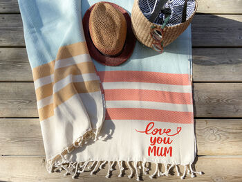 Personalised Cotton Throw, Beach Towel, 7 of 11