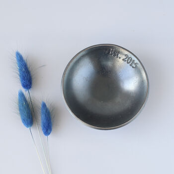 11th Anniversary Small Smooth Steel Ring Bowl, 5 of 12