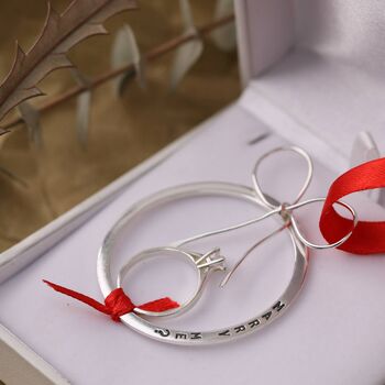 Christmas Proposal Bauble Decoration. Sterling Silver, 6 of 9