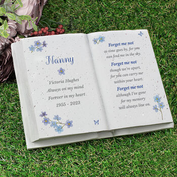 Personalised Forget Me Not Memorial Resin Book, 2 of 3