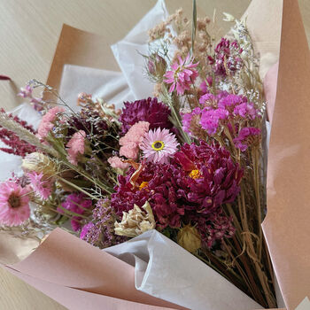 Luxury Dried Flower Bouquet In Berry, 4 of 4