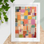 Vibrant Pastel Tapestry Multicoloured Brushstroke Art Print, thumbnail 1 of 4