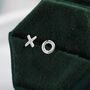 Xo Kiss Hug Stud Earrings In Sterling Silver, thumbnail 3 of 12