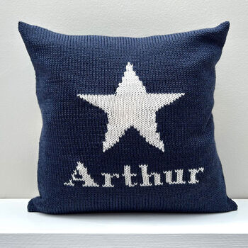Personalised Knitted Star Cushion, 3 of 11