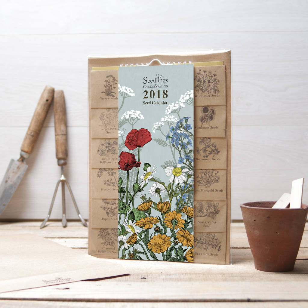 2018 calendar with seeds by seedlings cards & gifts