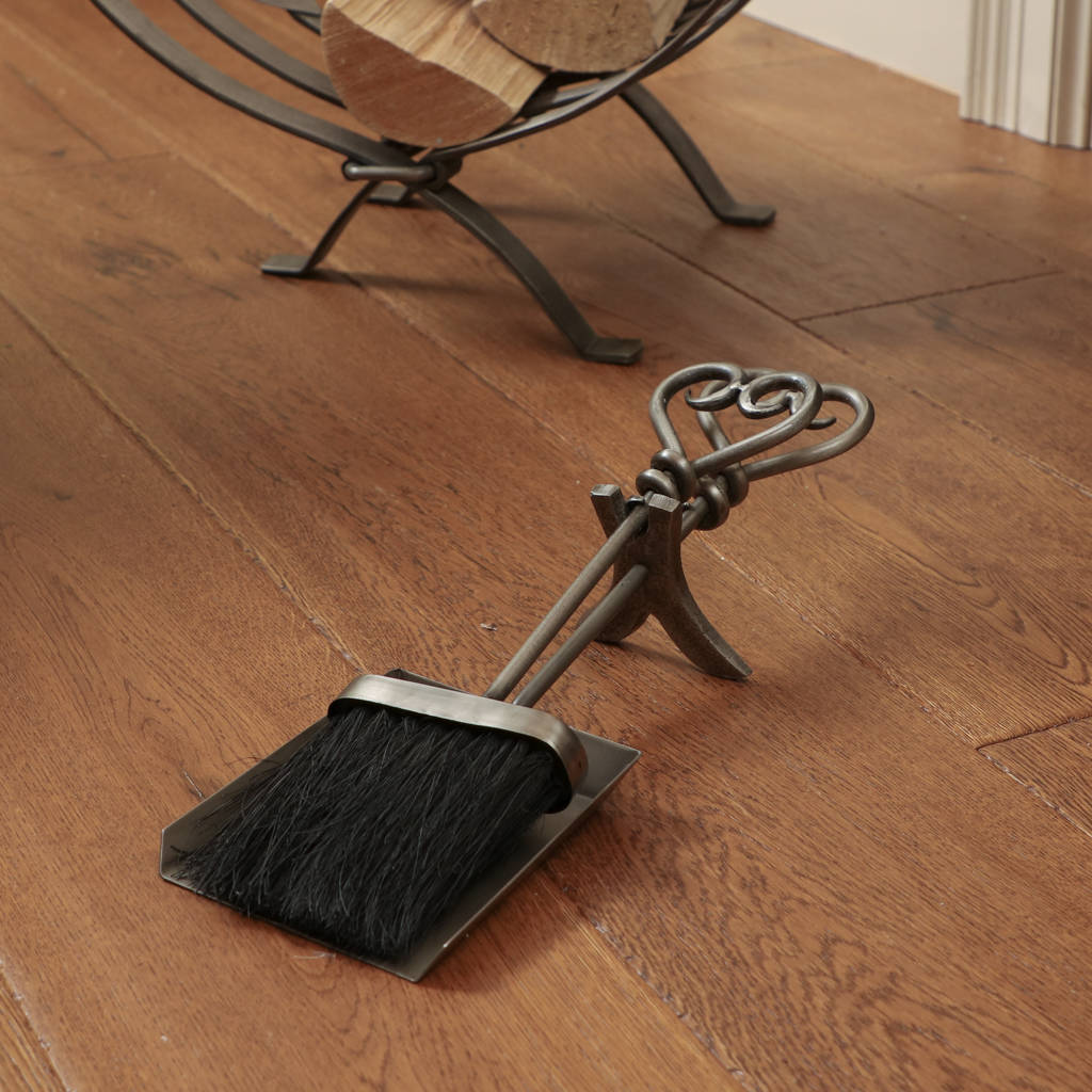 pewter heart wall mounted fireside companion tool set by dibor