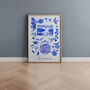 Scenes Of Greece Blue Tile Inspired Travel Print, thumbnail 2 of 12