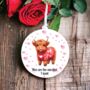 Personalised Highland Cow Love Decoration, thumbnail 1 of 2