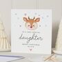 Cute Personalised Reindeer Christmas Card For Daughter, thumbnail 1 of 7