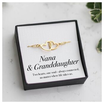 Mother And Daughter Bracelet – Double Heart Charm In Silver Or Gold, 8 of 8