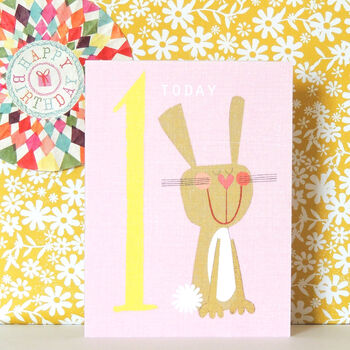 Mini Bunny 1st Birthday Card, 4 of 4