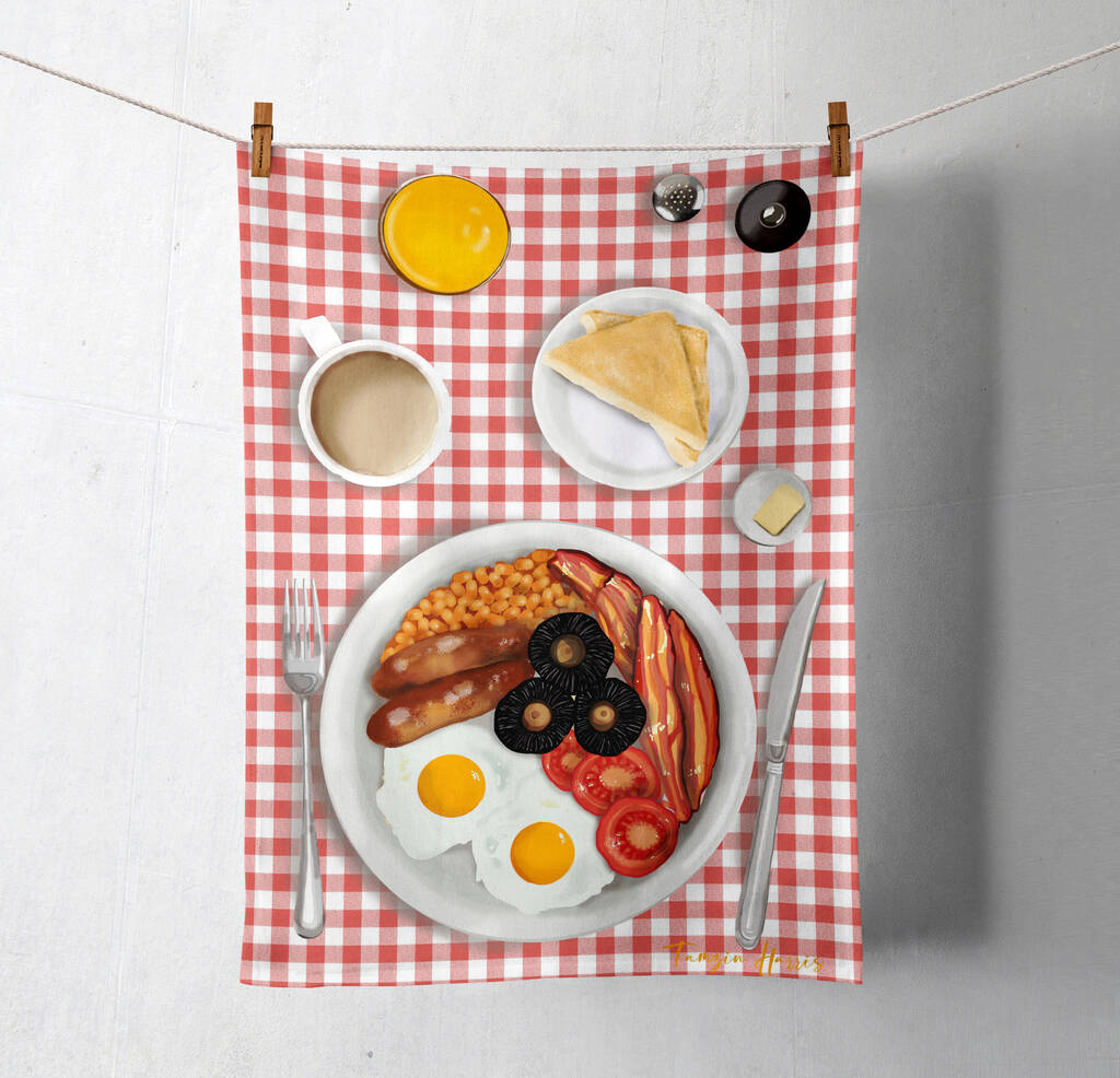 'The Full English' Breakfast Illustrated Tea Towel, 1 of 4