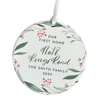 Personalised First Xmas New Home Ceramic Ornament, 6 of 7
