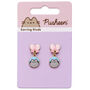 Pusheen The Cat Pink Bows Drop Earrings, thumbnail 6 of 6