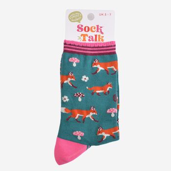 Women's Bamboo Socks Woodland Fox, 5 of 5