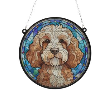 Cockapoo Stained Glass Effect Suncatcher, 3 of 6