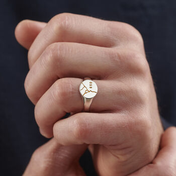 Men's Personalised Kintsugi Signet Ring, 2 of 7