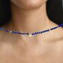 Blue Lapis Lazuli Necklace With Evil Eye Charm, thumbnail 4 of 5