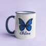 Blue Butterfly Mug, Personalised Butterfly Mug, thumbnail 1 of 3