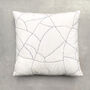 Phoebe Hand Embroidered Linen Cushion Ivory And Black, thumbnail 1 of 8