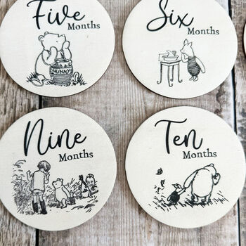 Pooh Bear Wooden Baby Milestone Discs Set Baby Gift, 4 of 9
