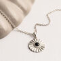 Sterling Silver Onyx Sun Disc Necklace, thumbnail 2 of 5