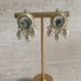 White Pearl Dangle Gold Plated Kundan Earrings, thumbnail 2 of 2