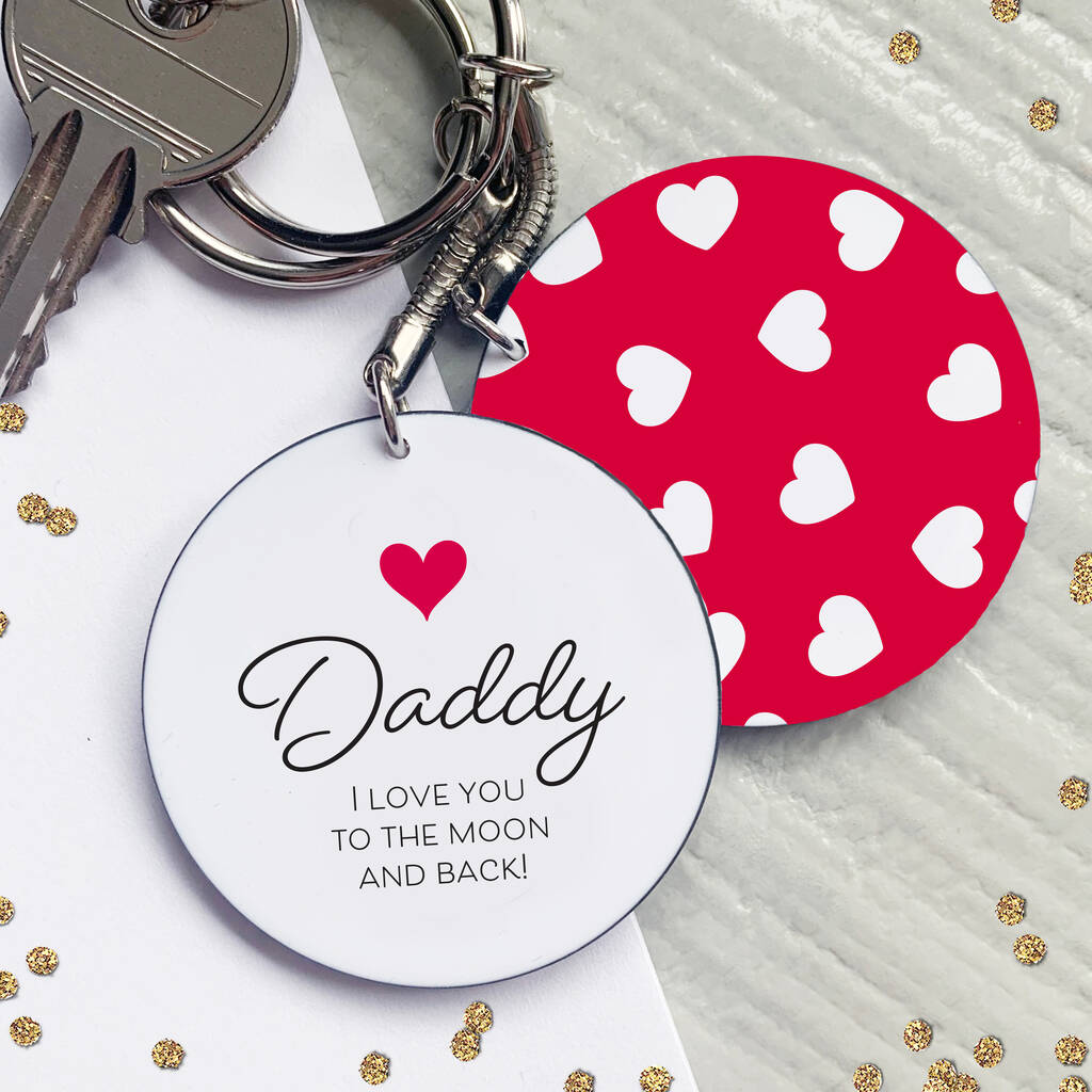Moon and Back Dad keychain perfect for Father's Day birthday Daddy Keyring 