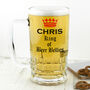 Personalised King Of Beer Bellies Glass Tankard, thumbnail 4 of 5
