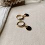 Circular Orb Geometric Charm Huggies, thumbnail 2 of 3
