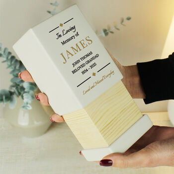 Personalised Memorial Wooden Urn With Engraving, 2 of 6
