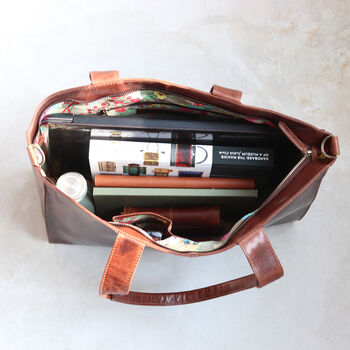 Oversized Leather Maxi Tote Bag, 5 of 7