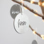 Personalised Christmas Tree Ornaments Pack Of Four, thumbnail 1 of 4